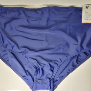 Croft & Barrow Womens Size 2X Tummy Control Mid Rise Swim Bottom Navy Blue